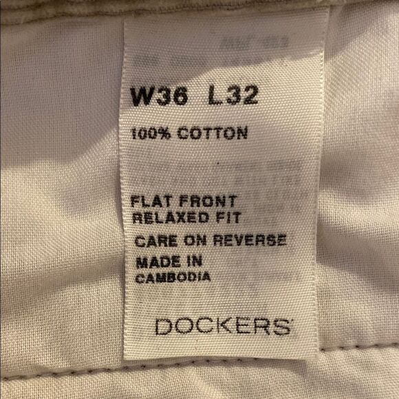 Dockers Men’s Corduroy Pants Size 36X32 Cream Tan Casual Work  Wear Slacks - Picture 5 of 8